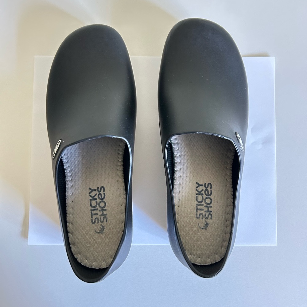 Non Slip Sticky Shoes Black Slip-On Clogs
